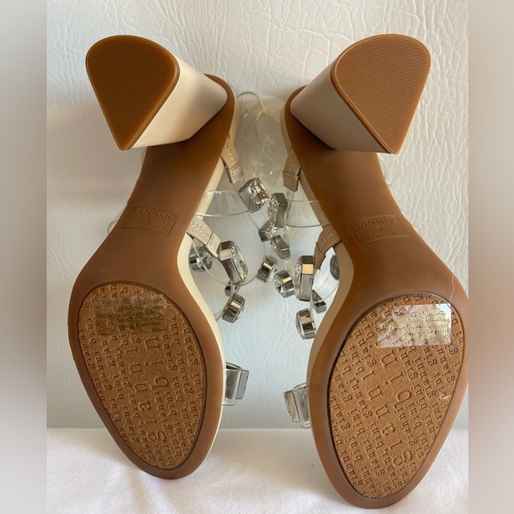 Dannijo  x Bianni Bini Transparent Strap Crystal Studded Block Heel Sandal. 10M - Picture 2 of 12
